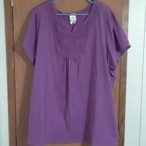 Blouse short sleeve Just My Size 4x Purple
